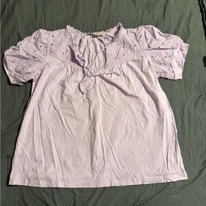 LOFT Light Purple Eyelet Women's Blouse